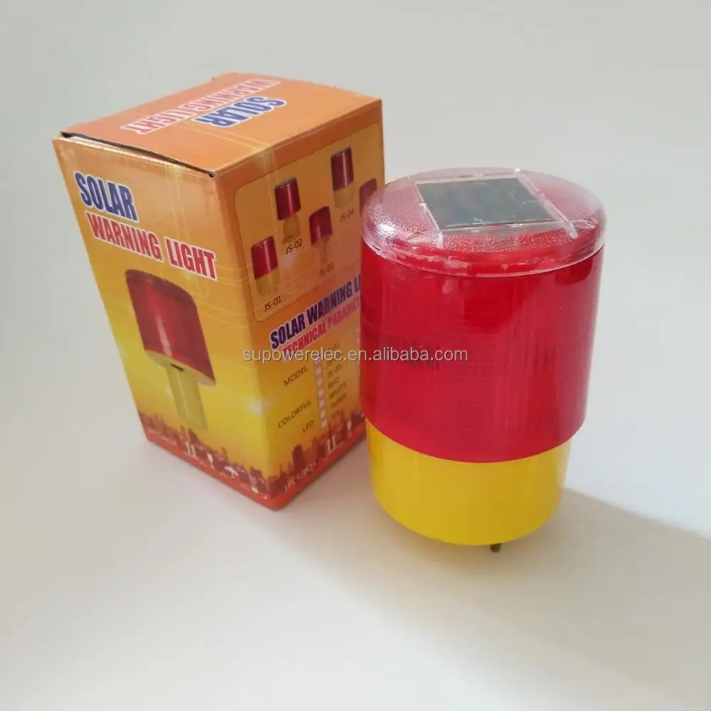Wholesale Price Daytime Night 24 Hours With Switch Red Solar LED Flashing Warning Light JS-01
