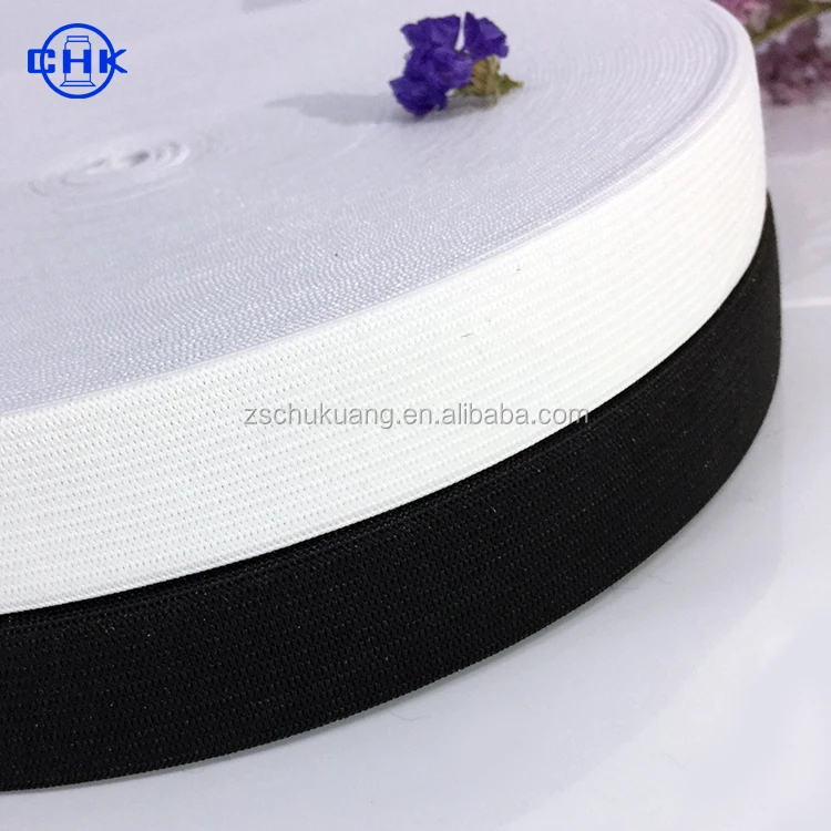 Wholesale 20mm white nylon elastic band webbing ribbon for garment