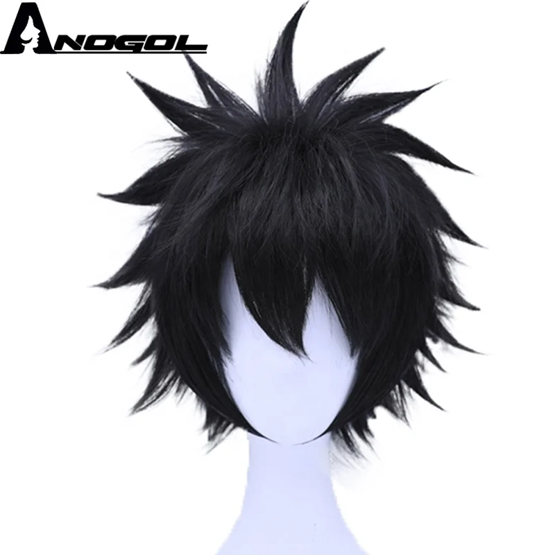 Anogol Black Synthetic Wig Boku no Hero Academia Cosplay Wigs