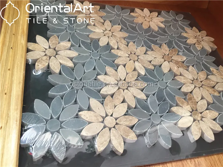 Flower pattern Marble mosaic kitchen wall tile