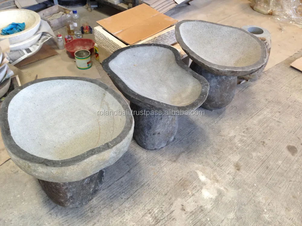 back yard natural stone birdbaths stand 020