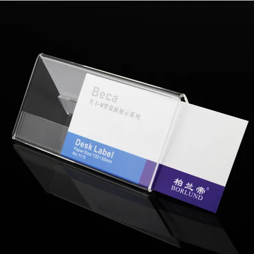 V-Shaped Acrylic Triangle Card Table Sign Holder
