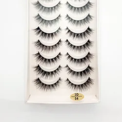 China Hot Sale 10 Pairs Silk Eye Lash Faux Mink False Lashes Synthetic Fake Eyelashes