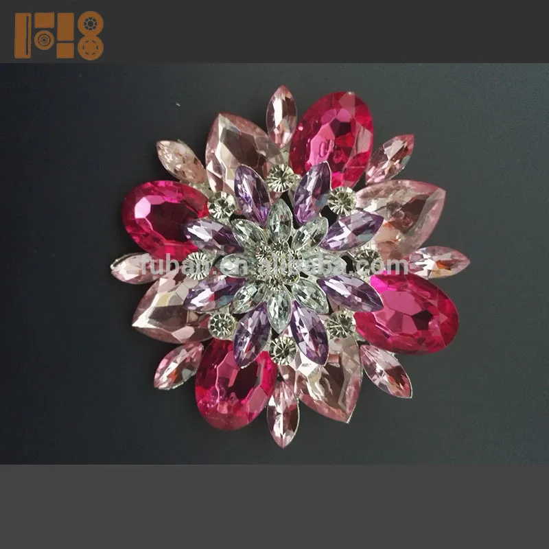Acrylic Stones Rhinestone Wedding Brooch Hijab Pins