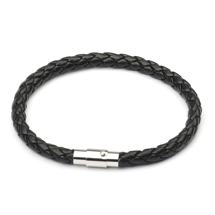 Wholesale jewelry handmade woven magnetic buckle leather bracelet