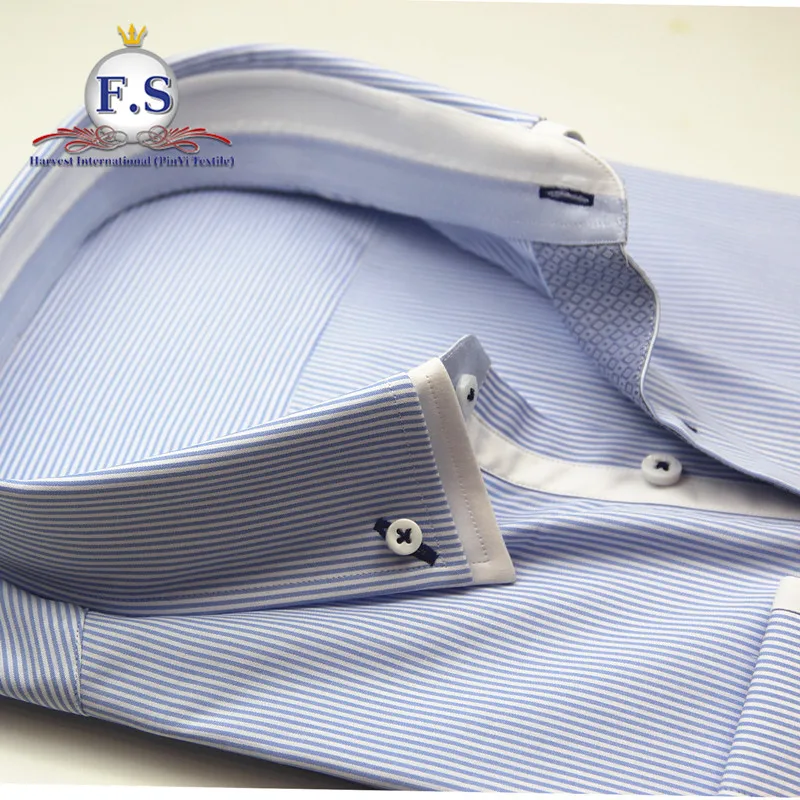 2018 fashion high end double collar cotton dress custom shirt