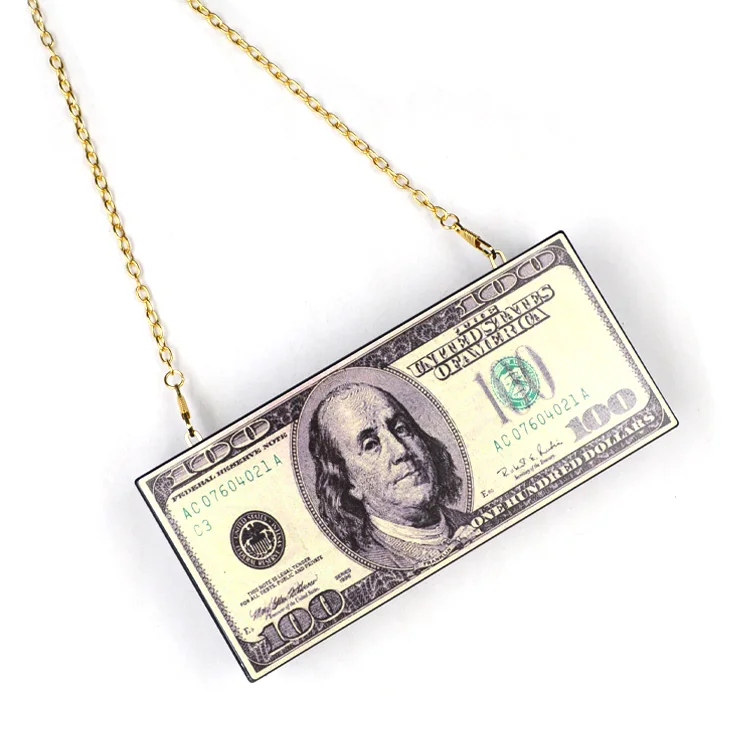 
 Модный Дамский кошелек для долларов, акриловый клатч, вечерняя сумочка для банкнот  