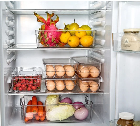 14 Eggs Refrigerator Egg Container Keeping Fresh Egg Box Kitchen Transparent Storage Holders Fridge Organiser