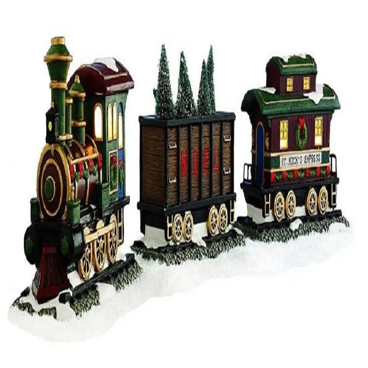 Hot Sale Personalized Handmade Polyresin christmas village train