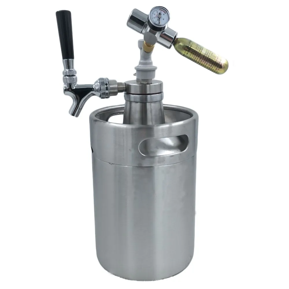 Бочка для пива из нержавеющей стали для домашнего пивоварения 304 5 л с системой нарезания CO2