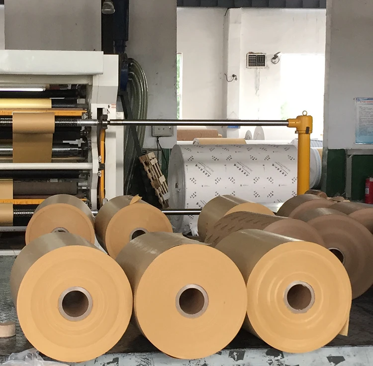 
One Side Coated Bleached White and Brown Poly Kraft Paper in Rolls  (60697206193)