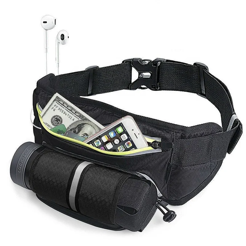 Walking Belt Water Bottle Fanny Pack for Hiking, Jogging or the Gym Conveniently Stay Active While Keeping Hands Free Fits Phone