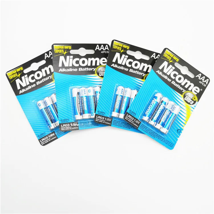 high quality  blister pack  powered mp3 players aaa 7 alkaline battery for  flashlight