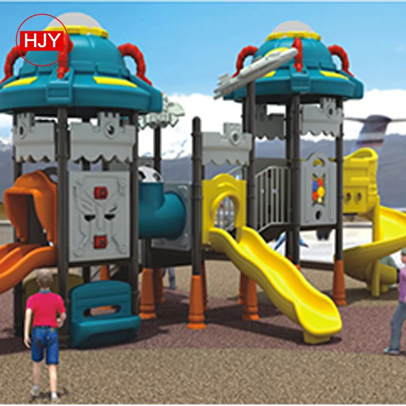 kids outdoor playground equipment play house with plastic slide