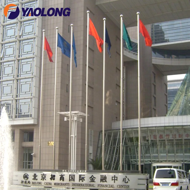 Yaolong 304 Stainless Steel Outdoor Garden Remote Control Flagpole Aluminum Automatic Raise Flag Pole