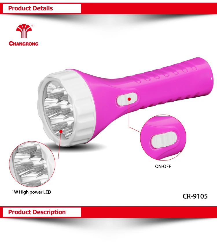 
Plastic rechargeable sealed lead-acid battery high power led torch light rechargeable 