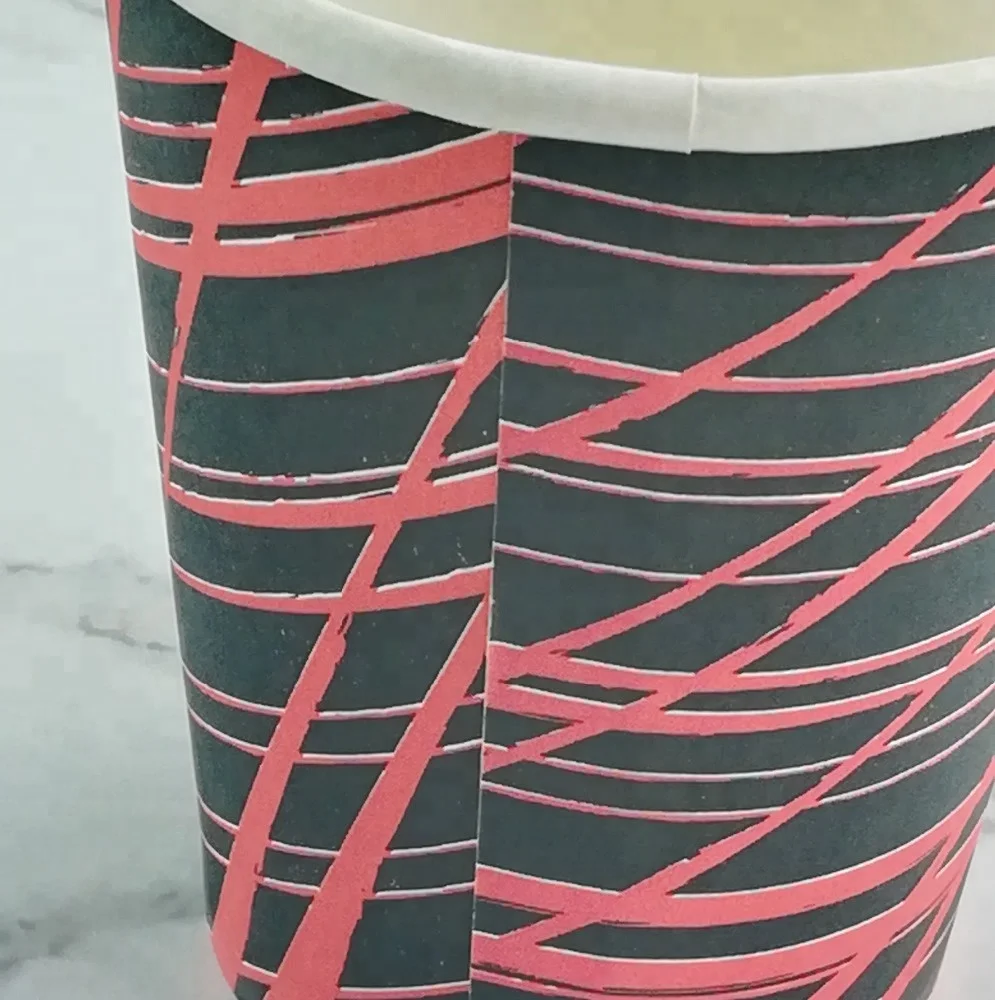 
7 oz paper cup fan coated pe raw material custom printed for coffee flexo printing 