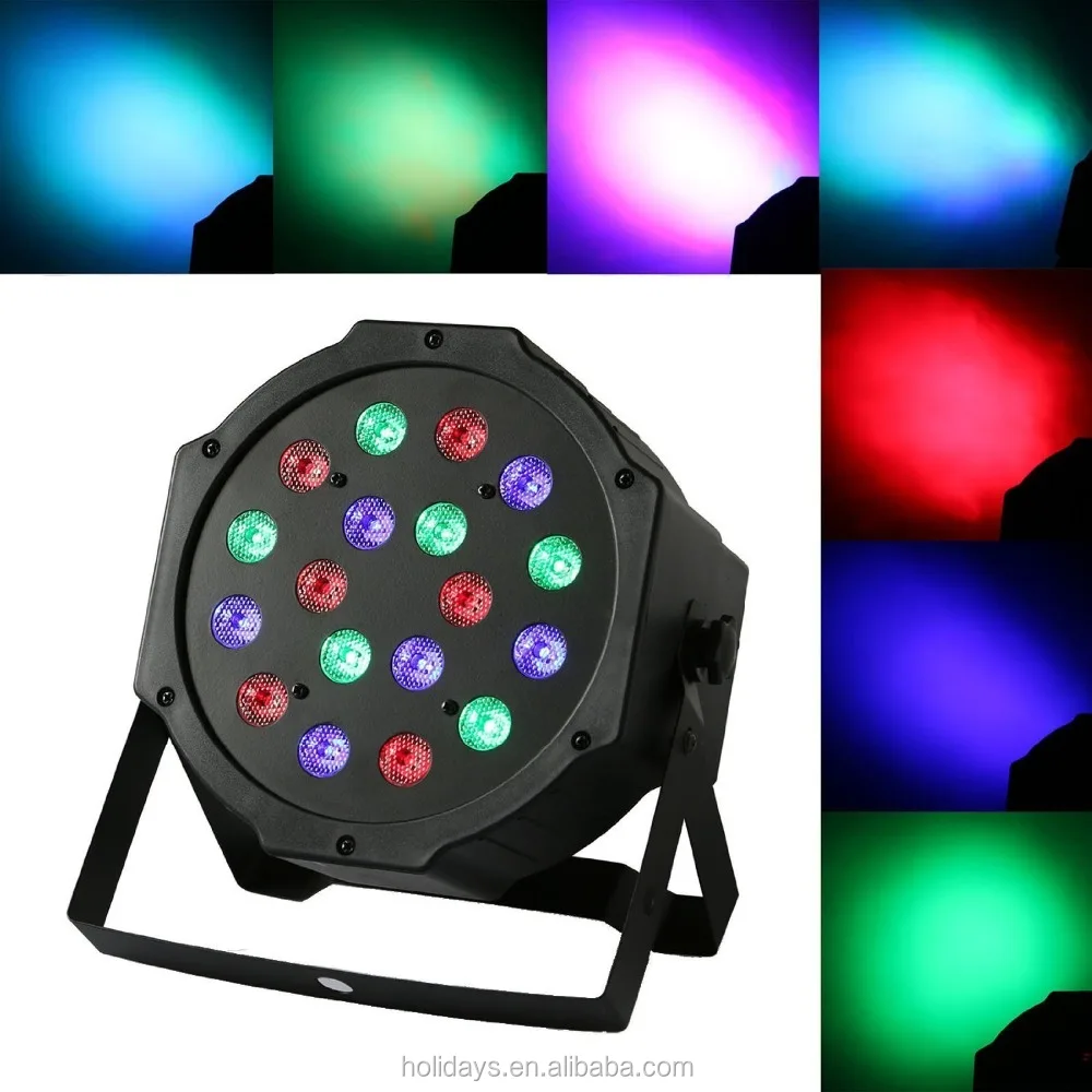 RGB PAR Light 18 LEDs DMX512 Color Mixing Wash Can Stage Light Disco DJ Wedding Party Show Live Concert Lighting
