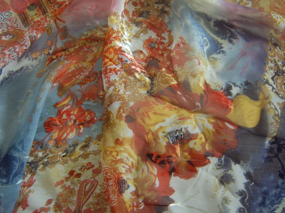 
Devore Silk chiffion satin fabric for dress,scarf 