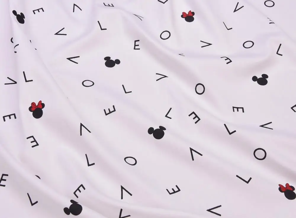 Mickey Mouse printed cotton twill, DIY patchwork for baby bedding