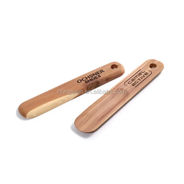 
Bamboo Custom Durable Long Handled Natural Wooden Decorative Carry-On Shoe Horn 