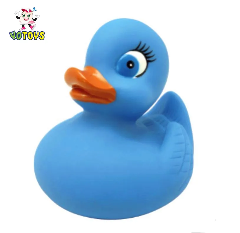 Custom Blue Rubber Small Little Plastic Ducks Floating squeaky beach water shower Bath Fun Toy for