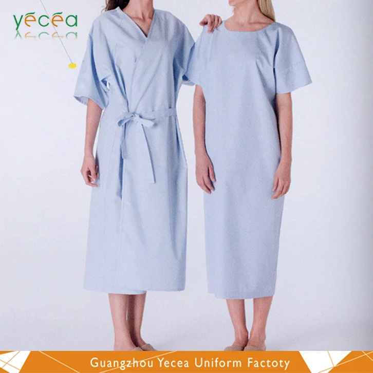 Unisex patient gown soft 100%conton breathable quick dry hospital uniforms wholesale customize logo