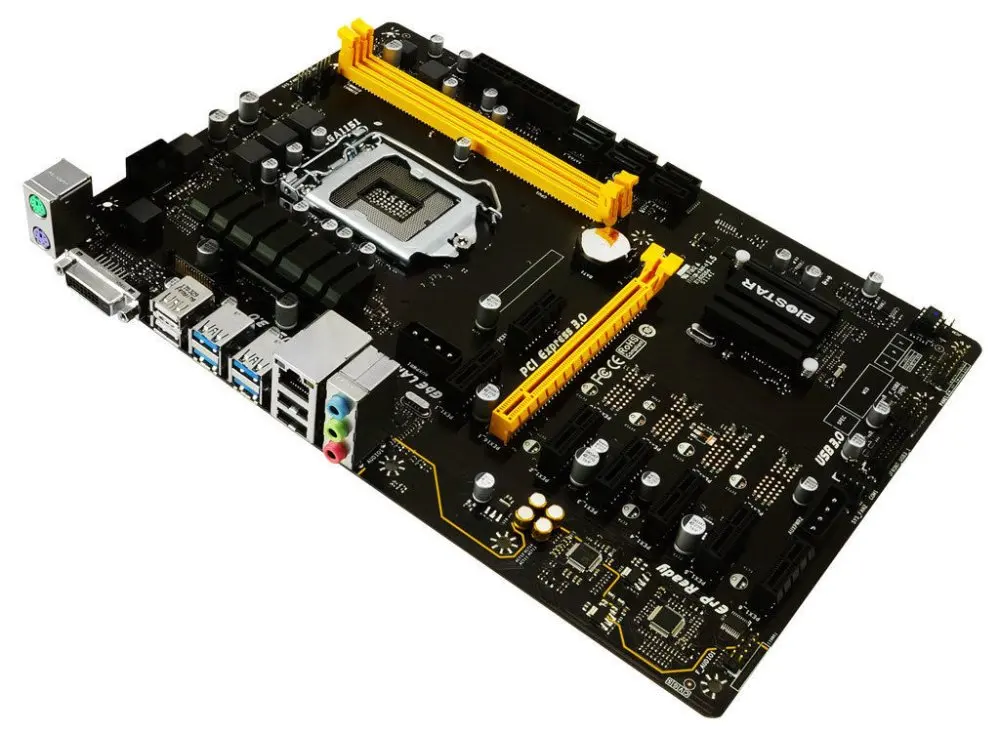  8 GPU BIOSTAR TB250-BTC + материнская плата LGA 1151 ATX DDR4 SATA3 для BTC ETH ZEC горнодобывающей