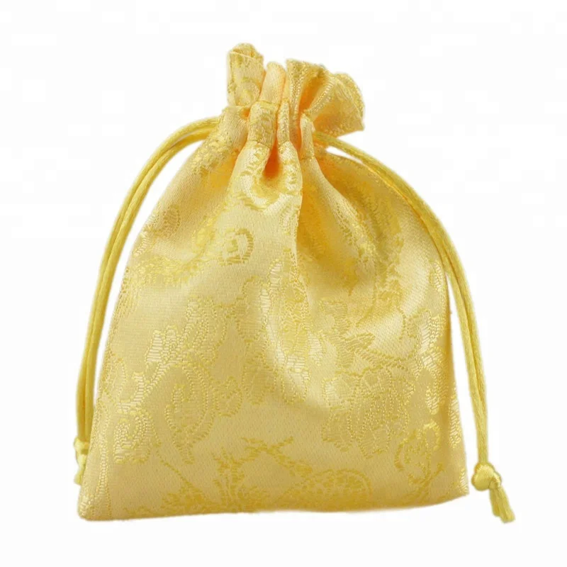 Wholesale 10*12cm Chinese Style Satin Silk Drawstring Bag Lucky Gift Pouch