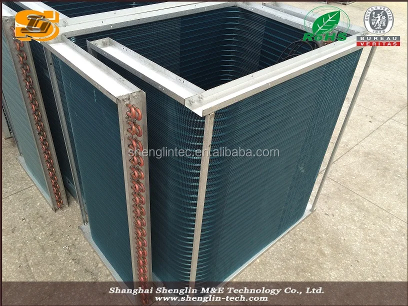 
L,U shape copper tube aluminum fin evaporator coil for heat pump 