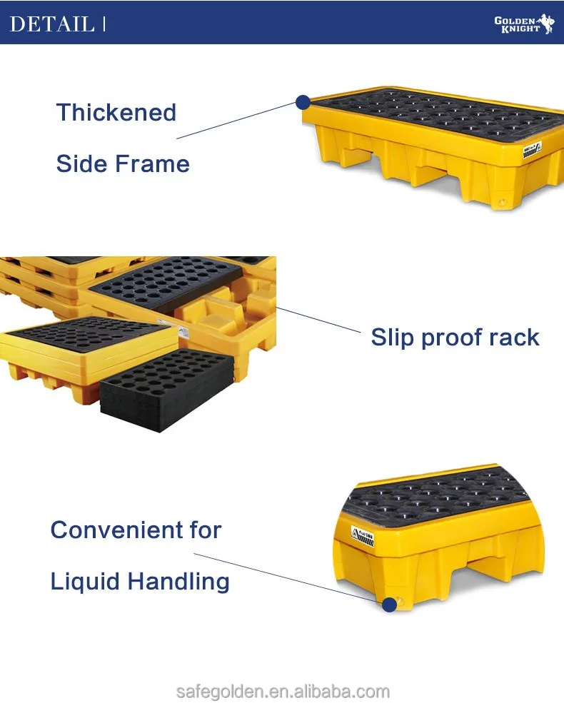 Golden Knight EPA Standard PE Drum Spill Containment Pallet, 4 drum PE Spill Pallet