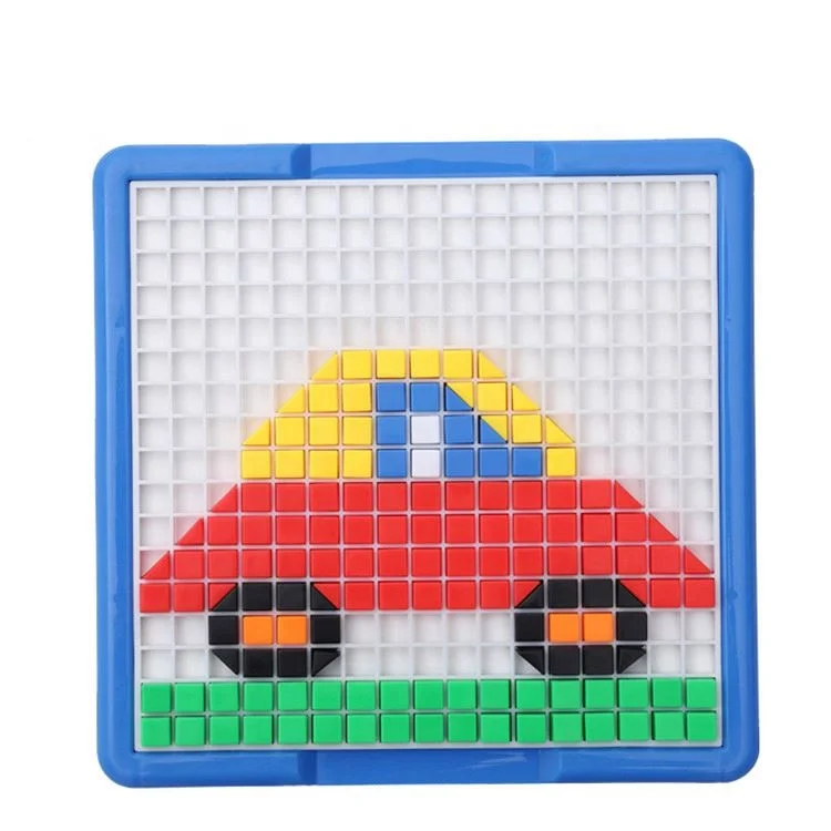 New good quality for children intelligence colorful cube block plastic pegboard jigsaw puzzle toy
