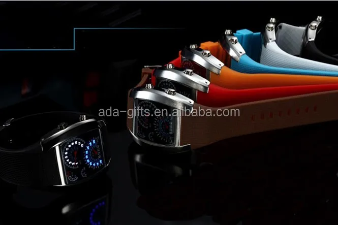 max speed relojs unisex blue car led watch silicone meter watch