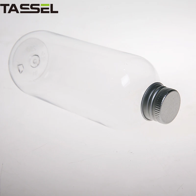 
Round PET Clear Plastic Bottles With Aluminium Screw Cap 