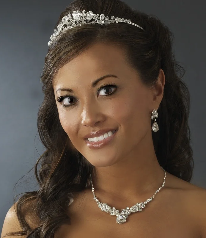 Женская элегантная тиара ручной работы с кристаллами стразами для невесты