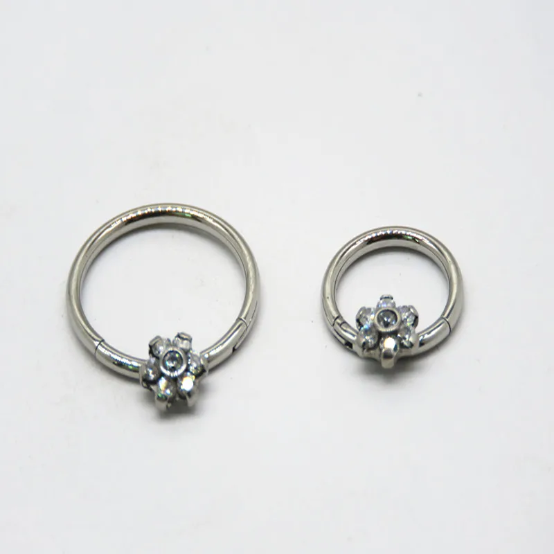 
316L Surgical Steel Hinged Nose Seamless Septum Clicker Segment Hoop Ring For Women 