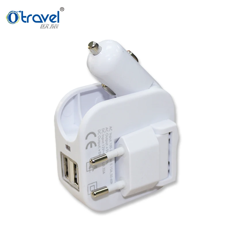 Hot seller universal world quick usb dual station travel kit mobile battery travel wall fast car charger 12v charger car