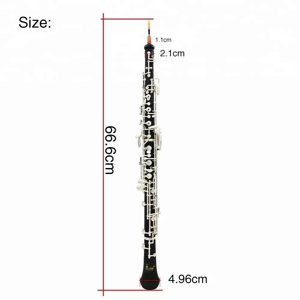 
Woodwind Musical Instrument for Beginner with Reed C Key Cupronickel Plated Silver Oboe 