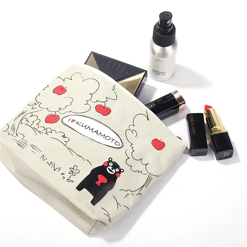 
wholesale cheap creative cotton canvas zipper travel pouch cosmetic bag 