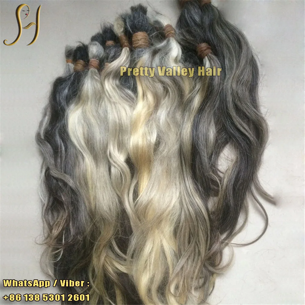 wholesale unprocessed raw virgin cuticle aligned gray human russian hair bundle