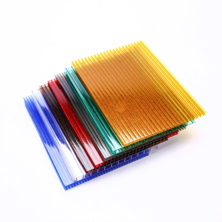 High Quality 6mm 8mm 12mm chamber polycarbonate celular sheet Twin Wall Hollow Colored Lexan Polycarbonate Sheet