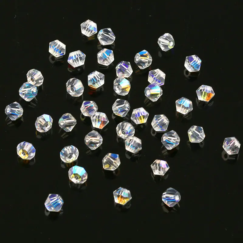 Высококачественные стеклянные бусины прозрачные AB/Crystal Bicone для одежды аксессуары ожерелья