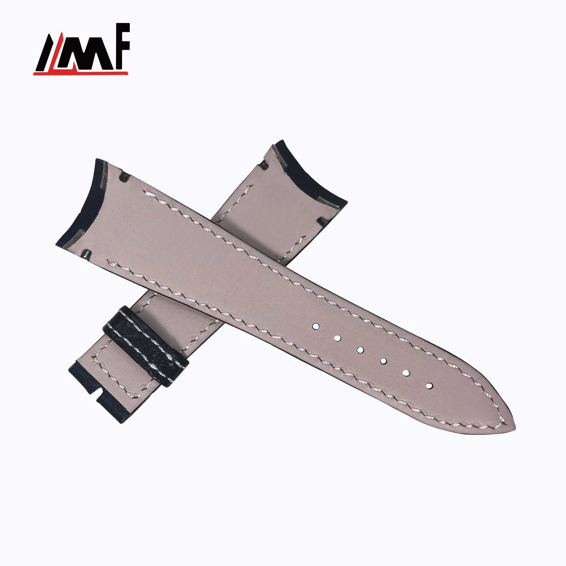 Black Genuine Alligator Watch Strap Leather Customize 22mm Watch Band For XXI Flyback For Breguet Watch