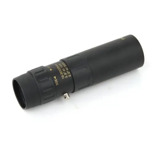 Mini 10-30x25 Zoom Optical Monocular Telescope for Outdoor Camping Travel - Black