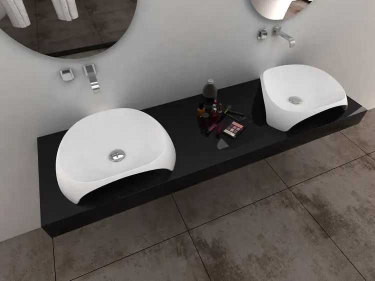 BS-8343 Australia marble hand washbasin stone sanitary wares modern design wash basin