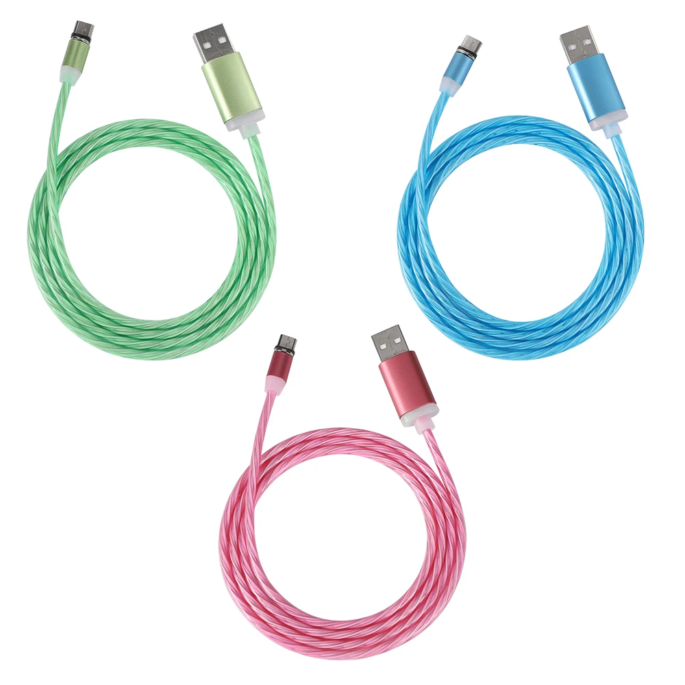 Магнитный USB-кабель для быстрой зарядки со светодиодной подсветкой, 2,4 А