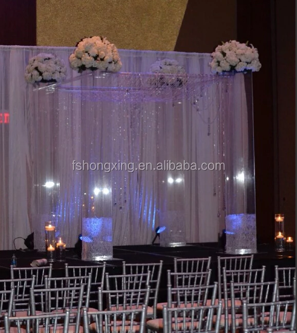 Lucite Acrylic Clear Wedding Square Chuppah Tent Structure for event decor