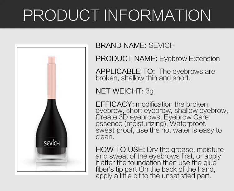 OEM temporary eyebrow shape extensions fiber wigs