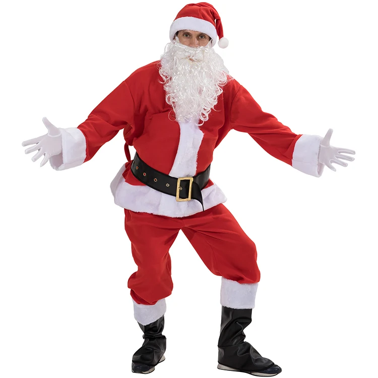 christmas happy new year adult man Diamond velvet santa claus costume for men cosplay fancy dress suit