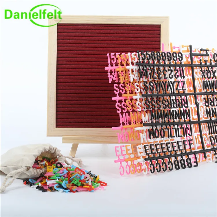 
Oak Frame Felt Letter Board Plastic Letters Black White Gold Pink 
